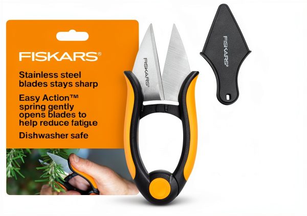 Fiskars Herb Shears Stainless Steel Bypass 5in Black-0