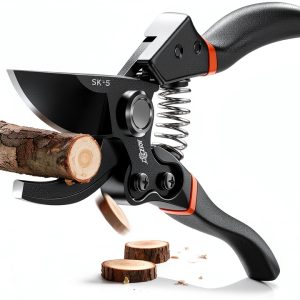 Decerk Pruning Shears Black Orange Titanium Blade-0