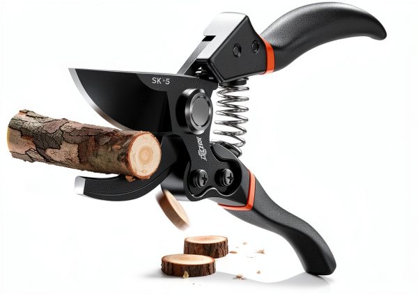 Decerk Pruning Shears Black Orange Titanium Blade-0
