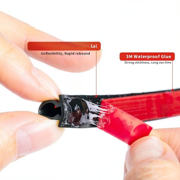 Rubber Weather Stripping 50ft D‑Shape Door Seal by Fingwerk Black-2
