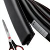Rubber Weather Stripping 50ft D‑Shape Door Seal by Fingwerk Black-0