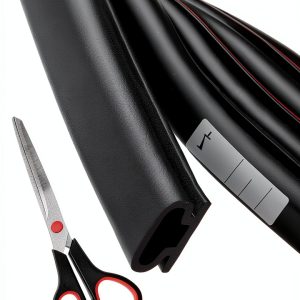 Rubber Weather Stripping 50ft D‑Shape Door Seal by Fingwerk Black-0