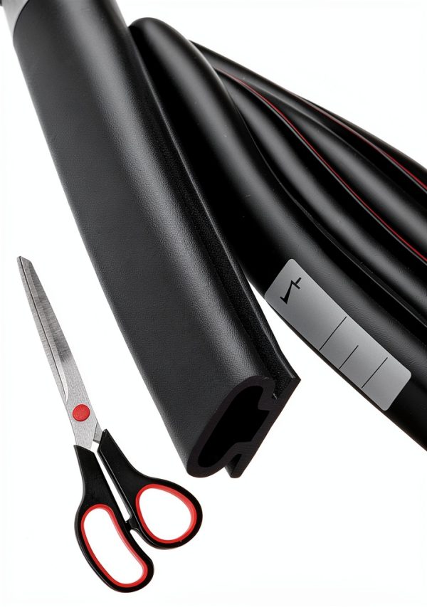 Rubber Weather Stripping 50ft D‑Shape Door Seal by Fingwerk Black-0