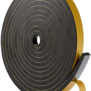 MIKONIYA Weather Stripping Door Seal Dense CR Foam Black 1/2x1/4x13ft-0