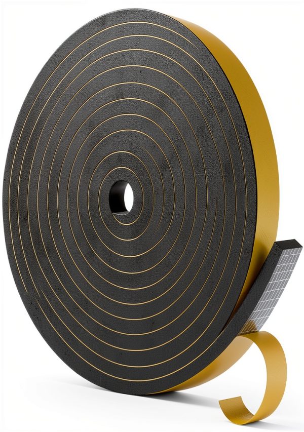 MIKONIYA Weather Stripping Door Seal Dense CR Foam Black 1/2x1/4x13ft-0