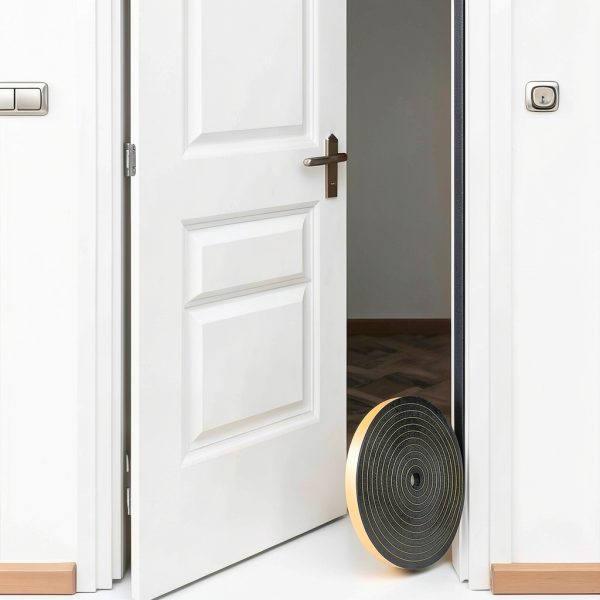 MIKONIYA Weather Stripping Door Seal Dense CR Foam Black 1/2x1/4x13ft-5