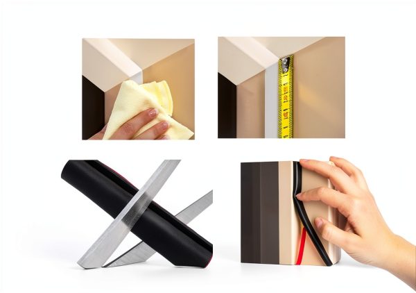 Rubber Weather Stripping 50ft D‑Shape Door Seal by Fingwerk Black-6