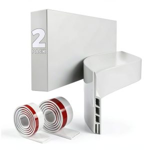 Door Draft Stopper Holikme 2 Pack White Silicone 37 Inch-0